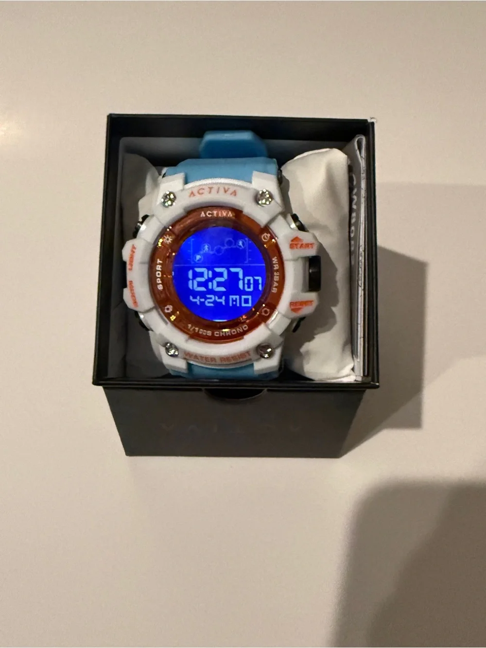 Invicta Activa Light Blue and Orange Digital Sport Chronograph Watch
